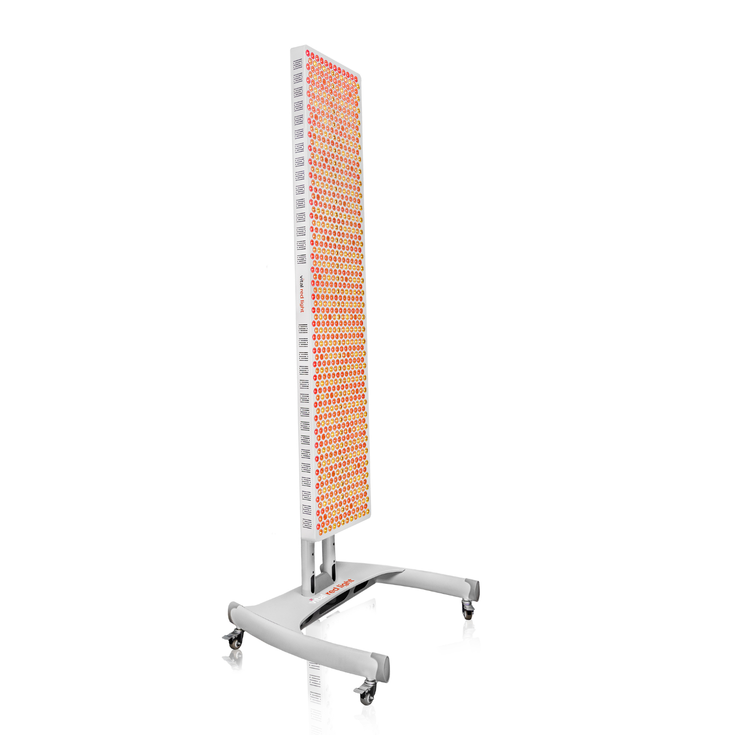 Tall,red light teraphy panel on a white background