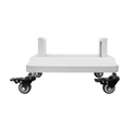 White platform with wheels on a white background