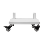 White platform with wheels on a white background