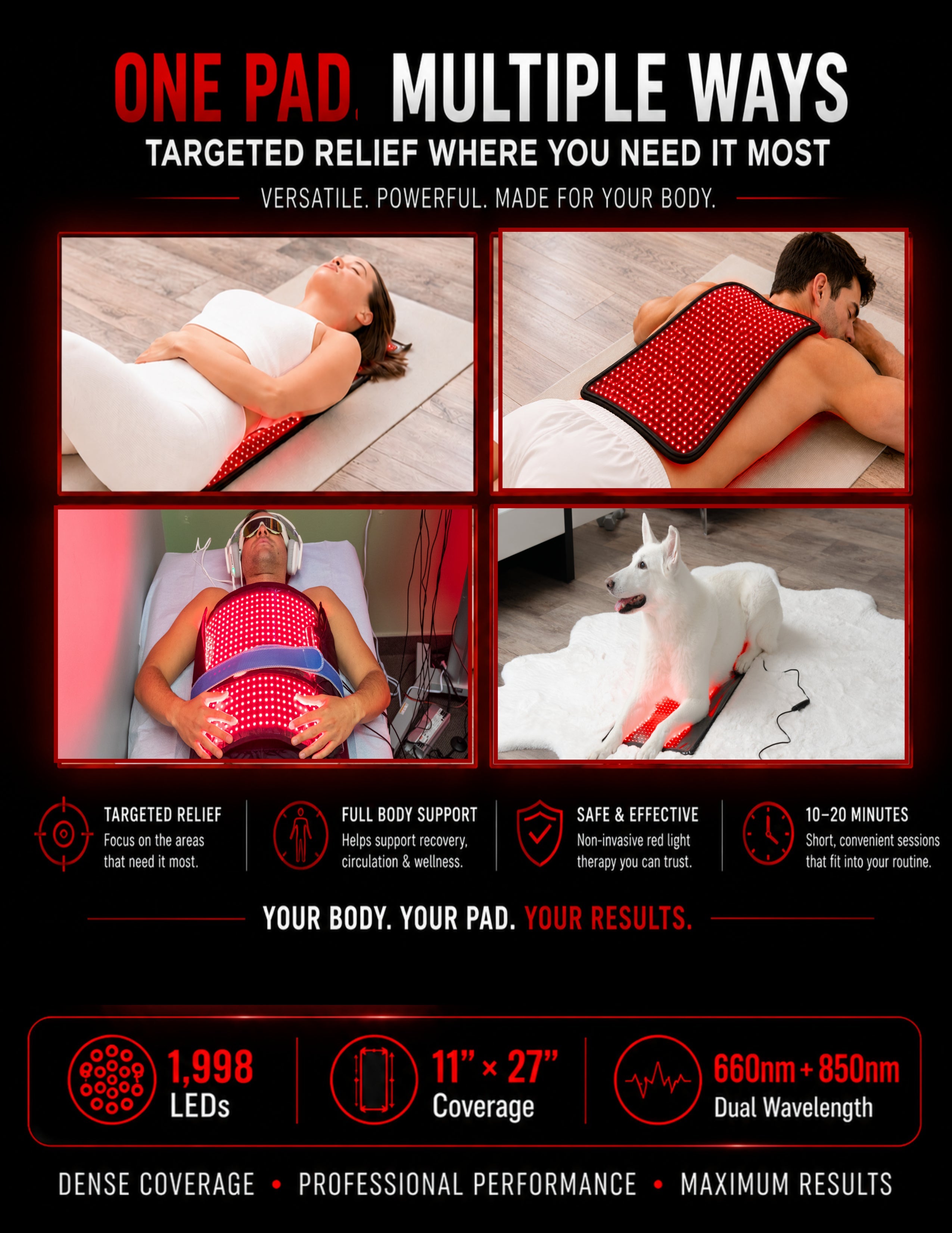 Red Light Pro Large Pad 27×11