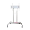 White stand with wheels on a white background