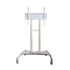 White stand with wheels on a white background