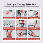 Red light therapy benefits for various conditions with clinical research support.