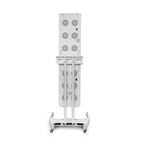 White electronic device with fans on a white background