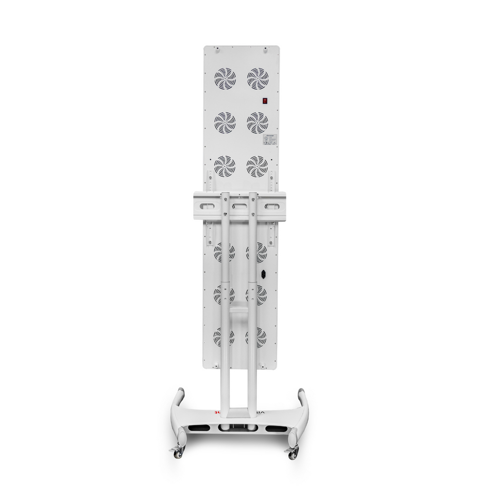 White electronic device with fans on a white background