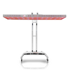 LED red light device on a stand with a white background